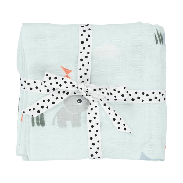 Done By Deer Playground Multidoek - 2-Pack - Tetra - Blue Done By Deer Playground Multidoek - 2-Pack - Tetra - Blue