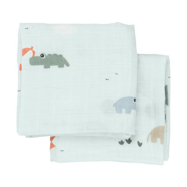 Done By Deer Playground Multidoek - 2-Pack - Tetra - Blue Done By Deer Playground Multidoek - 2-Pack - Tetra - Blue