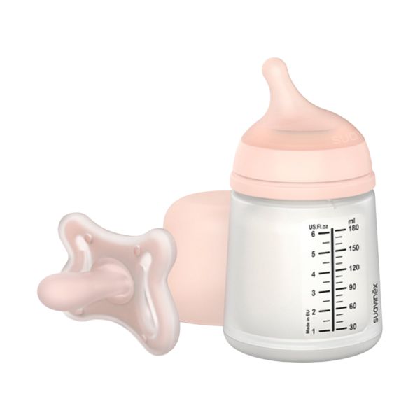 Suavinex Zero Zero Newborn Set - Fles 180ml + Fopspeen -2/2Mnd Suavinex Zero Zero Newborn Set - Fles 180ml + Fopspeen -2/2Mnd