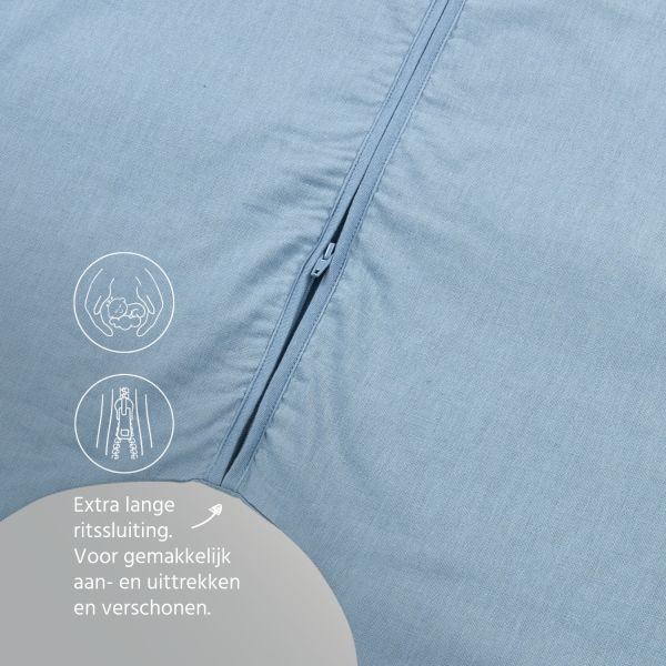Meyco Studio Jumper Ongevoerd Linnen Jeans Blue 104 cm