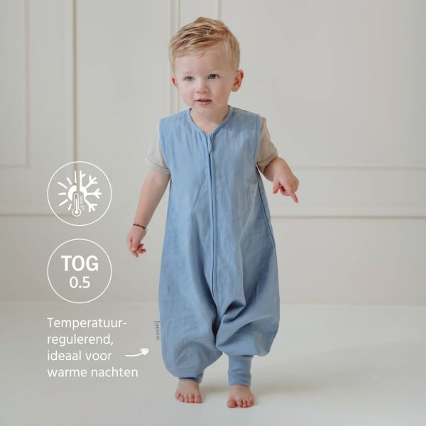 Meyco Studio Jumper Ongevoerd Linnen Jeans Blue 104 cm
