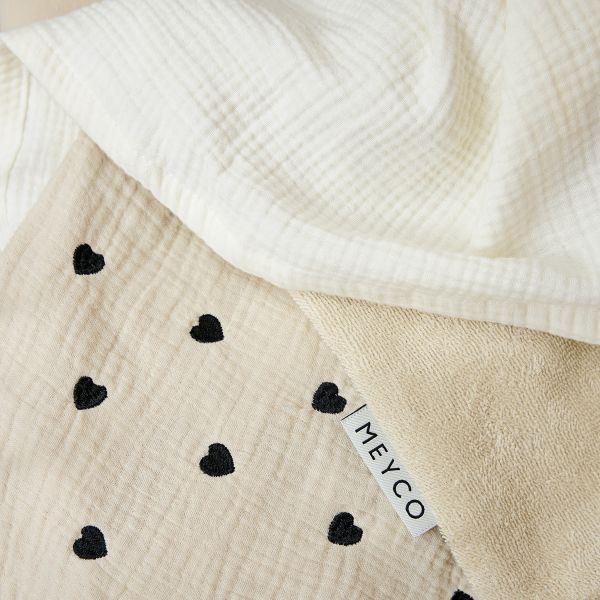 Meyco Deken Borduur Pre-Washed - 100 x 150 cm - Hydrofiel/Badstof - Sweet Heart Soft Sand Meyco Deken Borduur Pre-Washed - 100 x 150 cm - Hydrofiel/Badstof - Sweet Heart Soft Sand