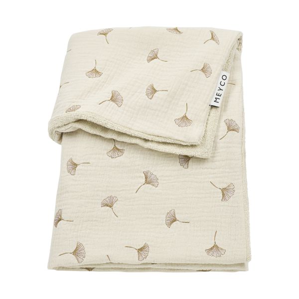Meyco Deken Borduur Pre-Washed - 100 x 150 cm - Hydrofiel/Badstof Ginkgo - Soft Sand Meyco Deken Borduur Pre-Washed - 100 x 150 cm - Hydrofiel/Badstof Ginkgo - Soft Sand