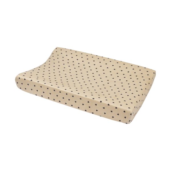 Meyco Aankleedkussenhoes Print - 50 x 70 cm - Jersey - Sweet Heart Soft Sand/Black Meyco Aankleedkussenhoes Print - 50 x 70 cm - Jersey - Sweet Heart Soft Sand/Black