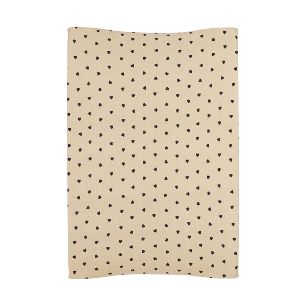Meyco Aankleedkussenhoes Print - 50 x 70 cm - Jersey - Sweet Heart Soft Sand/Black Meyco Aankleedkussenhoes Print - 50 x 70 cm - Jersey - Sweet Heart Soft Sand/Black