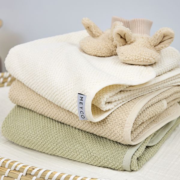 Meyco Badcape Popcorn - Badstof - 75x75 cm - Naturel Meyco Badcape Popcorn - Badstof - 75x75 cm - Naturel