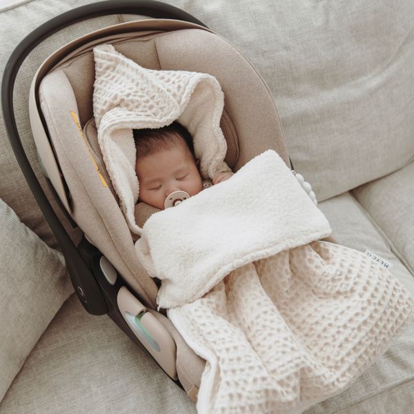 Meyco Baby Voetenzak Wafel Teddy Nature 40 x 82 cm Meyco Baby Voetenzak Wafel Teddy Nature 40 x 82 cm