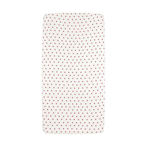 Meyco Drap-housse Print - 60 x 120 cm - Jersey - Sweet Heart White/Red Meyco Drap-housse Print - 60 x 120 cm - Jersey - Sweet Heart White/Red
