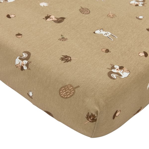 Meyco Drap-housse Print - 40 x 80/90 cm - Jersey - Animaux de la forêt Sable Meyco Drap-housse Print - 40 x 80/90 cm - Jersey - Animaux de la forêt Sable