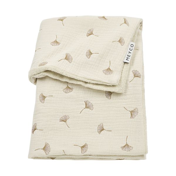 Meyco Baby Gingko Wiegdeken - 75 x 100 cm - Pre-Washed tetra - Soft Sand Meyco Baby Gingko Wiegdeken - 75 x 100 cm - Pre-Washed tetra - Soft Sand