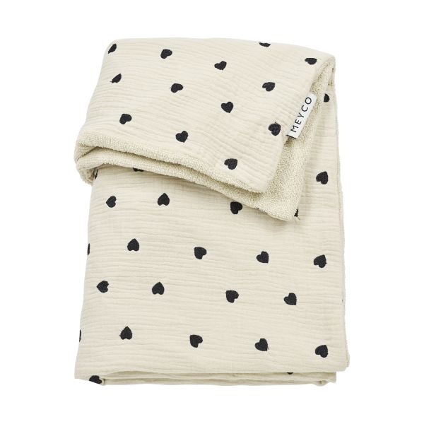 Meyco Baby Sweet Heart Wiegdeken - 75 x 100 cm - Pre-Washed tetra - Soft Sand Meyco Baby Sweet Heart Wiegdeken - 75 x 100 cm - Pre-Washed tetra - Soft Sand