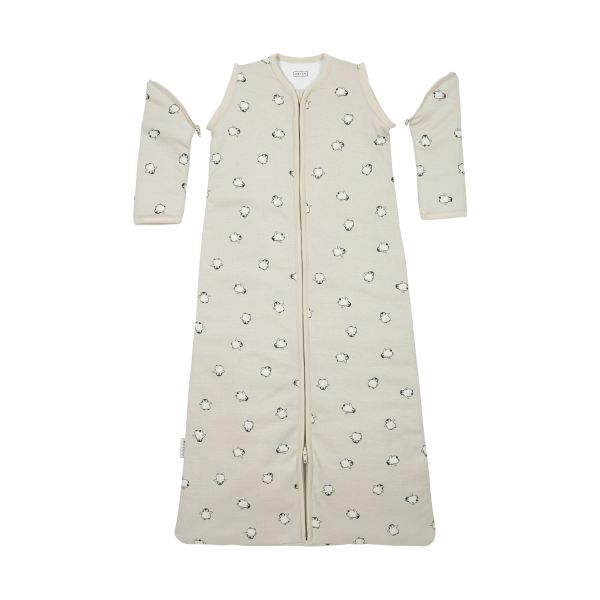 Meyco Baby Slaapzak Met Afritsbare Mouwen Penguin Soft Sand 60 cm Meyco Baby Slaapzak Met Afritsbare Mouwen Penguin Soft Sand 60 cm