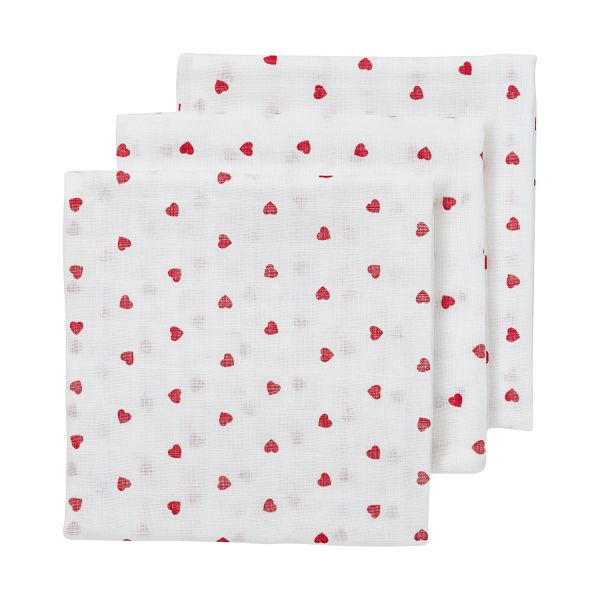 Meyco Baby Multidoek tetra Sweet Heart Red 70 x 70 cm 3-Pack Meyco Baby Multidoek tetra Sweet Heart Red 70 x 70 cm 3-Pack