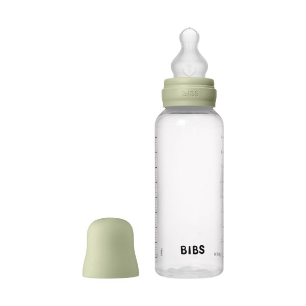 BIBS Fles - Medium Flow - 270 ml - Silicone - Sage - Ronde speen 