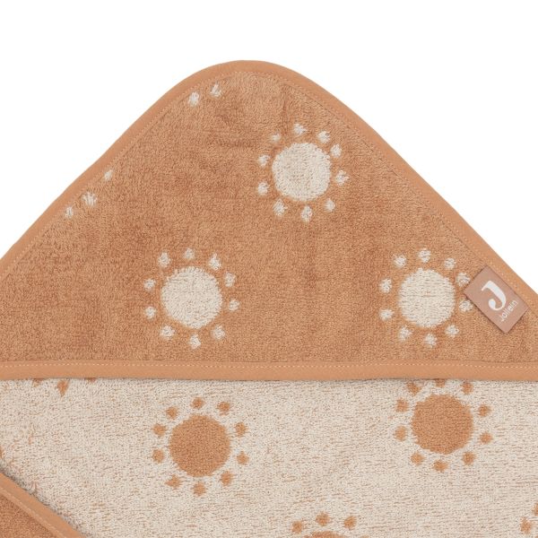 Jollein Jacquard Badcape - Badstof - 75x75 cm - Sun Jollein Jacquard Badcape - Badstof - 75x75 cm - Sun