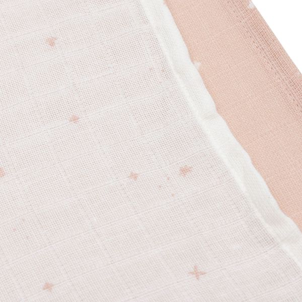 Jollein Twinkling Small Multidoek - 3 Pack - 70 x 70 cm - tetra - Wild Rose