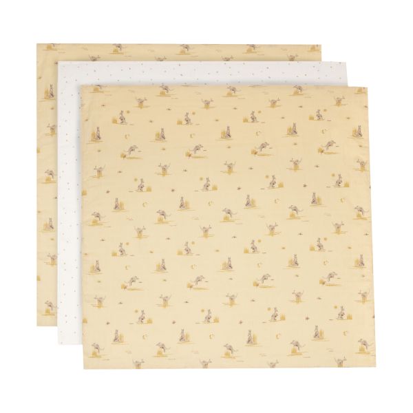 Jollein Tetra Doeken - 3 Stuks - 70 x 70 cm - Kangaroots Jollein Tetra Doeken - 3 Stuks - 70 x 70 cm - Kangaroots