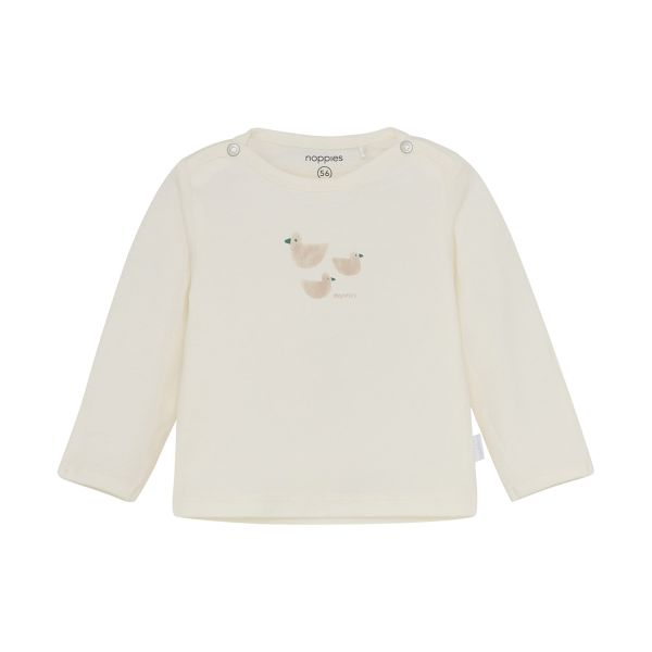 Noppies Noam Shirt met Lange Mouwen - Maat 62 - Egret