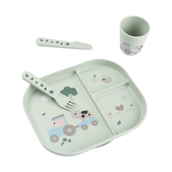 Done by Deer Foodie Dinerset met Zuignap - Tiny Farm - Groen Done by Deer Foodie Dinerset met Zuignap - Tiny Farm - Groen
