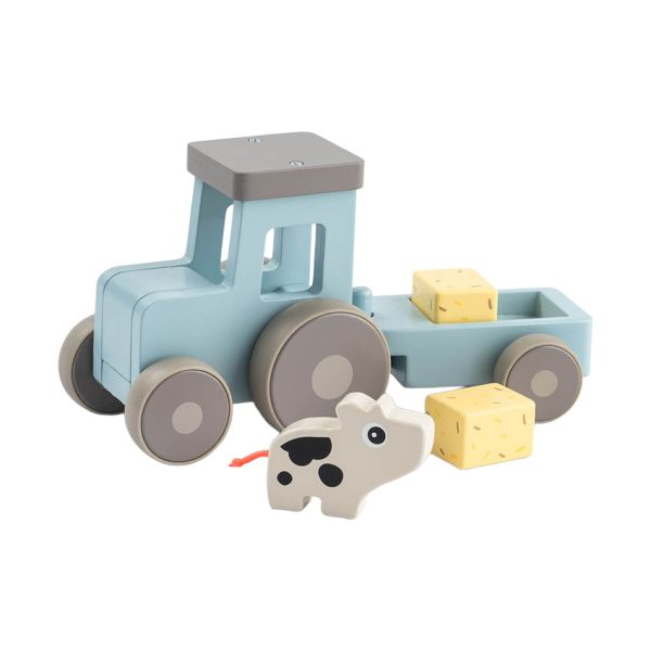 Done by Deer Houten Tractor - Tiny Farm Dotti - Blue Done by Deer Houten Tractor - Tiny Farm Dotti - Blue