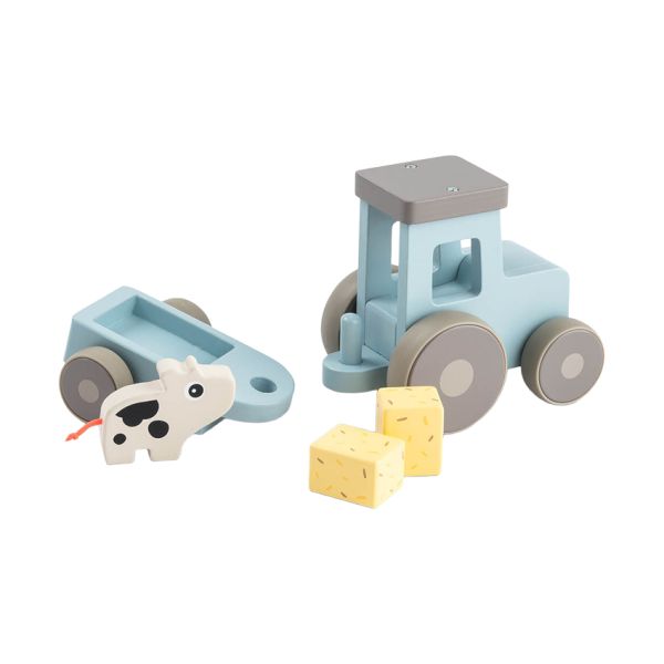 Done by Deer Houten Tractor - Tiny Farm Dotti - Blue Done by Deer Houten Tractor - Tiny Farm Dotti - Blue