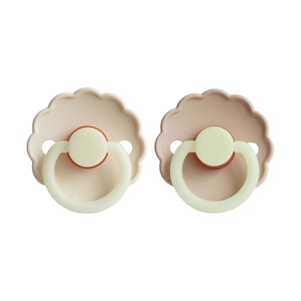 Frigg Daisy Night Fopspeen - 6-18 mnd (2 stuks) - Croissant/Cream