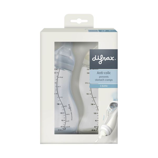 Difrax S-fles Natural – 250 ml – 2-pack – Ice/Ivory