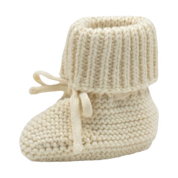 Lodger Gebreide Slofjes Cotton - Maat 0-6 Mnd - Butter