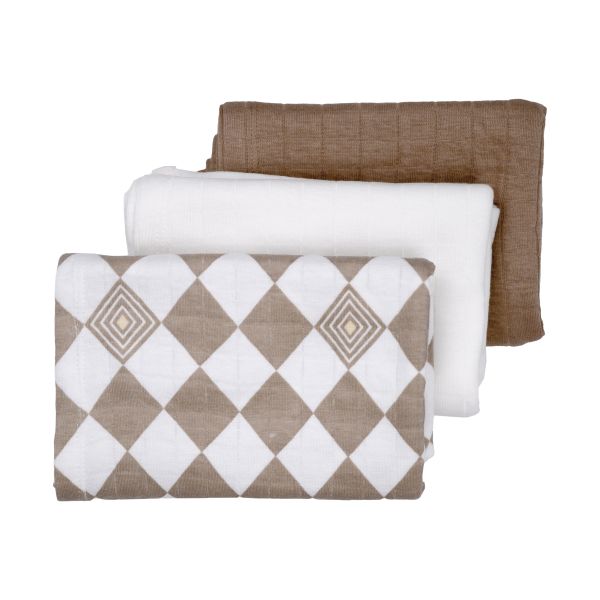Lodger Swaddler - 3 Stuks - 70 x 70 cm - Matcha Buffalo Lodger Swaddler - 3 Stuks - 70 x 70 cm - Matcha Buffalo