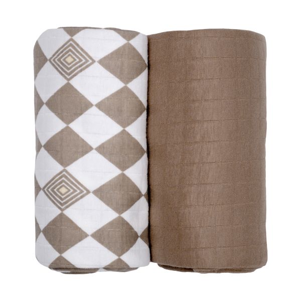 Lodger Swaddler - 2 Stuks - 110 x 110 cm - Matcha Buffalo