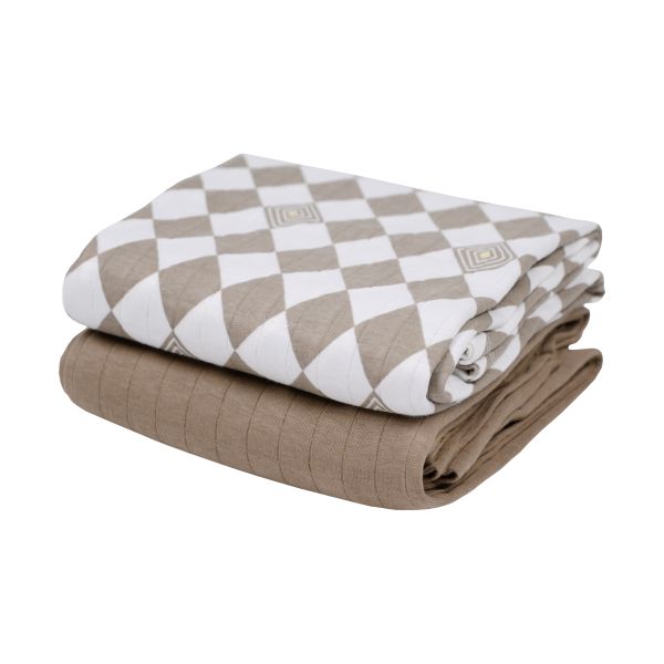 Lodger Swaddler - 2 Stuks - 110 x 110 cm - Matcha Buffalo