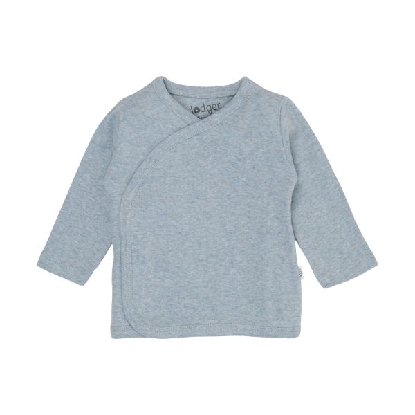 Lodger Melange Overslag Shirt - Maat 50 - Blue Fogg