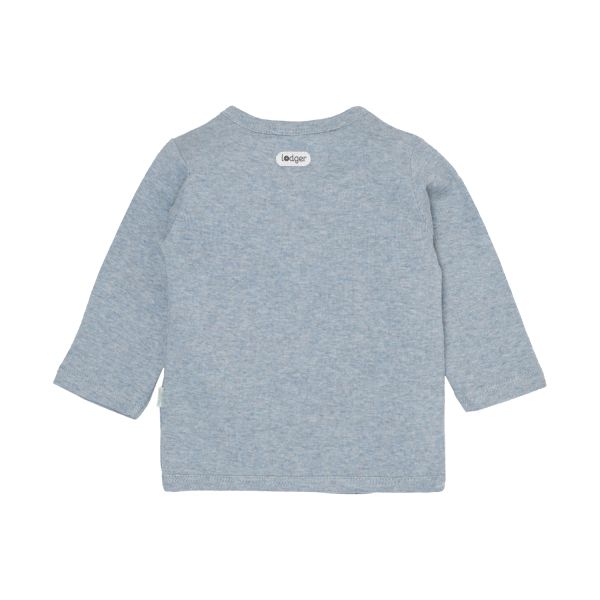 Lodger Melange Overslag Shirt - Maat 50 - Blue Fogg