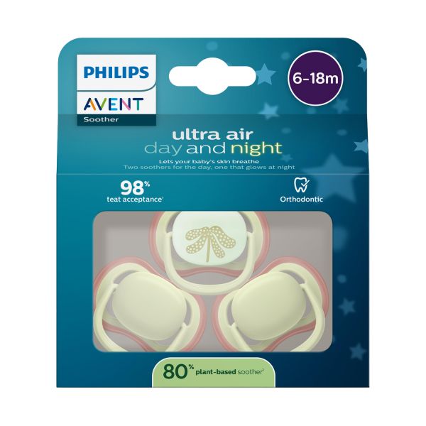 Philips Avent Ultra Air Fopspeen - 6-18 Mnd - 3 Stuks - Plant-based Philips Avent Ultra Air Fopspeen - 6-18 Mnd - 3 Stuks - Plant-based