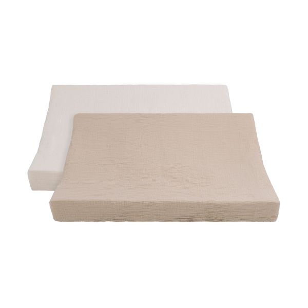 Baby's Only Tender Aankleedkussenhoes - 2-pack - 45x70 cm - Beige / Linen