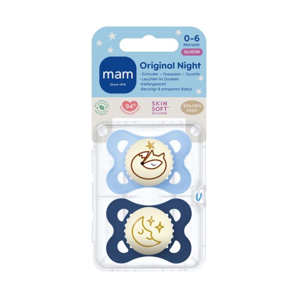 MAM Original Night Fopspeen - 0-6 Mnd - Blue MAM Original Night Fopspeen - 0-6 Mnd - Blue