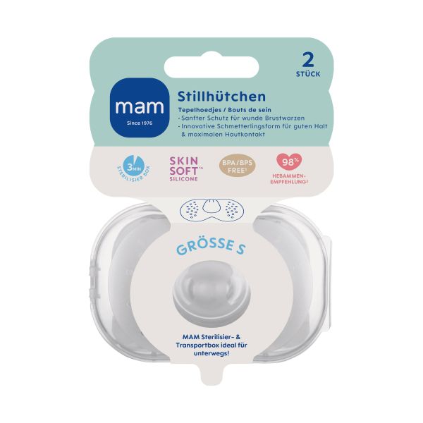 MAM Capuchons pour mamelons - 2 pièces - Taille S MAM Capuchons pour mamelons - 2 pièces - Taille S