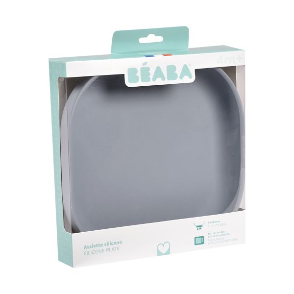 Beaba Silicone Bord met Zuignap - Kiezel Beaba Silicone Bord met Zuignap - Kiezel