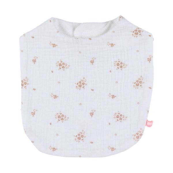 Noukie's Slabbetjes Set - Vintage Flowers - Wit/Roze