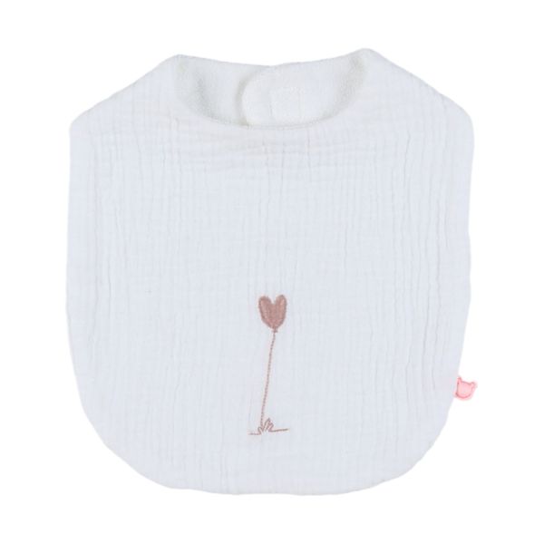 Noukie's Slabbetjes Set - Vintage Flowers - Wit/Roze