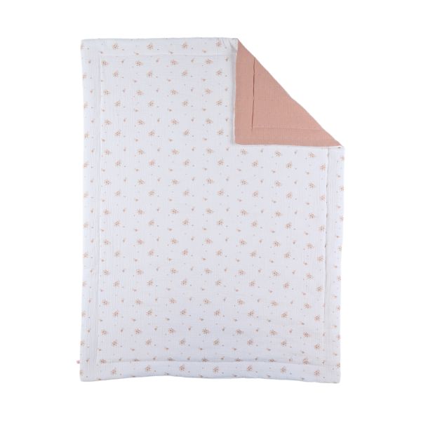 Noukie's Deken - Vintage Flowers - Wit/Roze Noukie's Deken - Vintage Flowers - Wit/Roze
