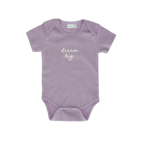 Babylook Romper Korte Mouw Rib - Maat 62 - Lavender Gray Babylook Romper Korte Mouw Rib - Maat 62 - Lavender Gray
