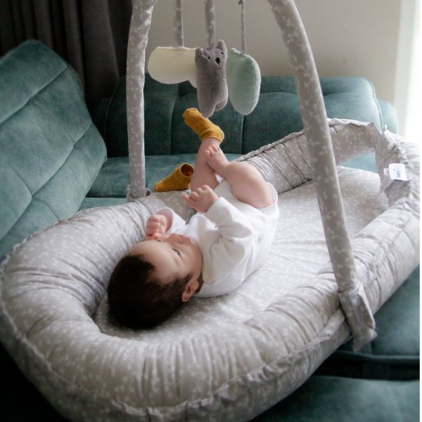 Babyjem Babynest met Speeltjes Grijs