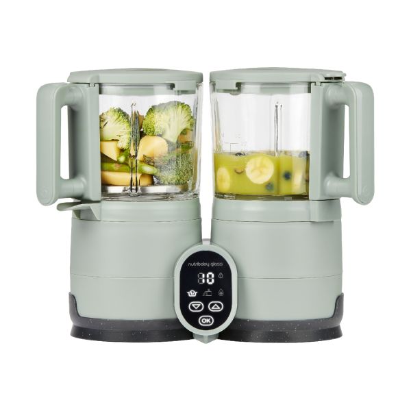 Babymoov Nutribaby Stoomkoker - Glass - Celadon Green Babymoov Nutribaby Stoomkoker - Glass - Celadon Green