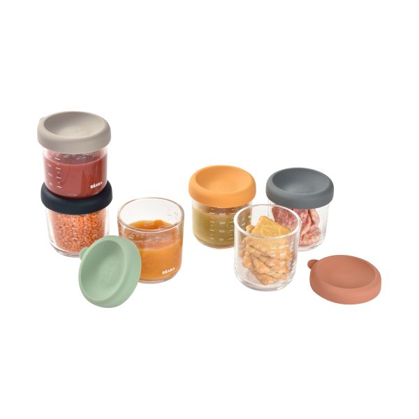 Béaba Glazen Bewaarpotjes Set Sunrise Color Mix 250 ml (6 Stuks) Béaba Glazen Bewaarpotjes Set Sunrise Color Mix 250 ml (6 Stuks)