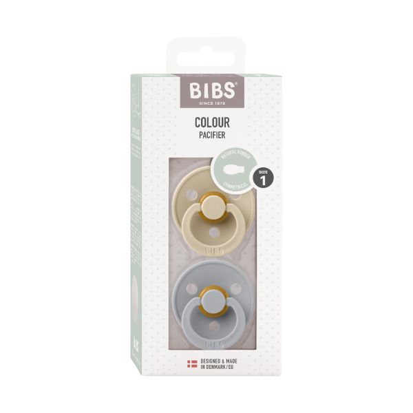 BiBs Fopspeen - Symmetrisch - 2 Stuks - 0-6 Mnd - Vanilla/Cloud