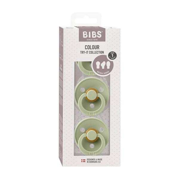 BiBs Try-It Fopspeen - 3 Stuks - 0-6 Mnd - Sage BiBs Try-It Fopspeen - 3 Stuks - 0-6 Mnd - Sage