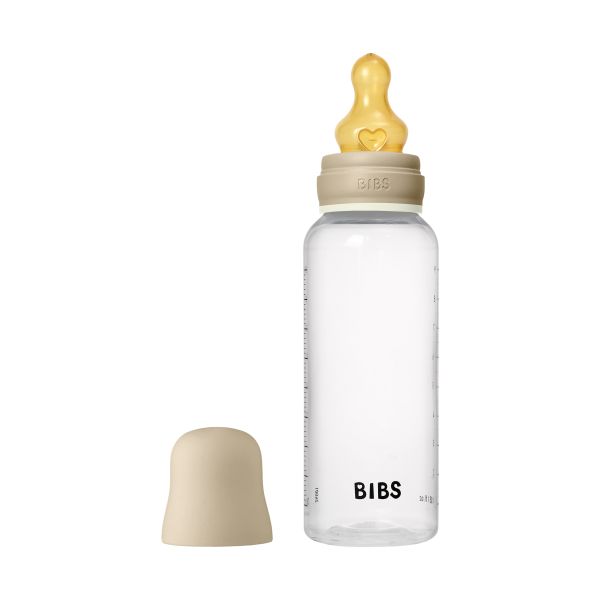 Bibs Glow Glazen Fles - 270 ml - Latex Flesspeen - Vanilla
