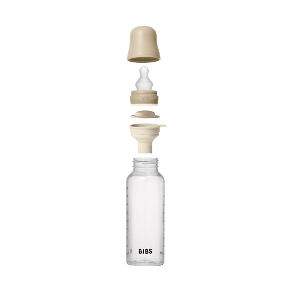 Bibs Glow Glazen Fles - 270 ml - Siliconen Flesspeen - Vanilla