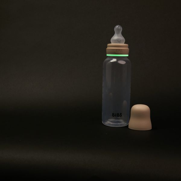 Bibs Glow Glazen Fles - 270 ml - Siliconen Flesspeen - Vanilla